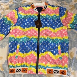 Louis Vuitton Rainbow Monogram Zip Jacket in Pink, Blue, Yellow, Teal